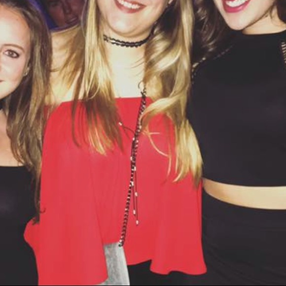 Two Arrows red off the shoulder top - Picture 4 of 4